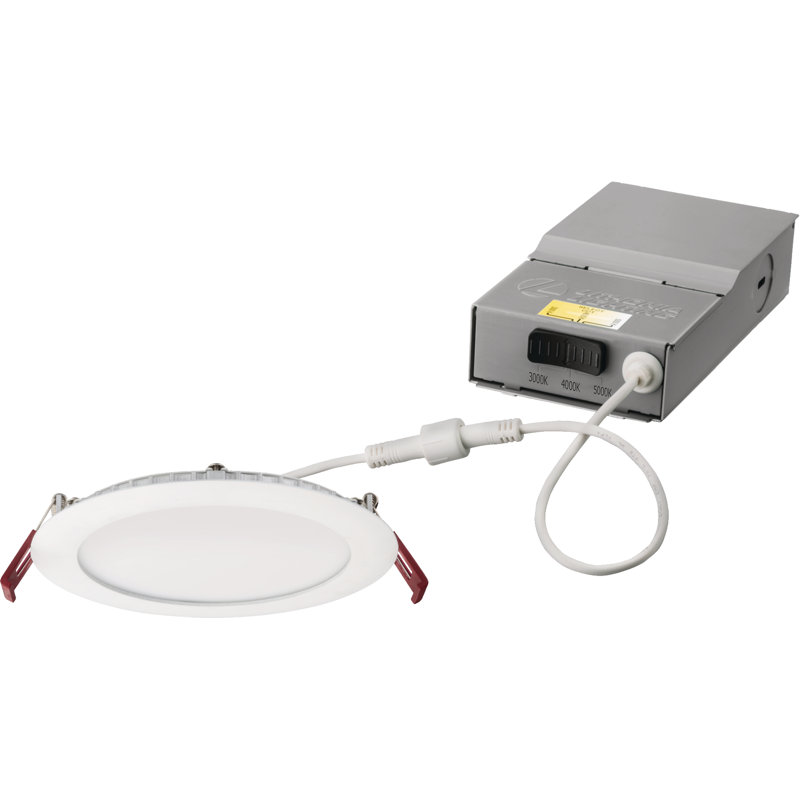 Wafer 6'' Air-Tight Standard Recessed Lighting Kit, Matte White