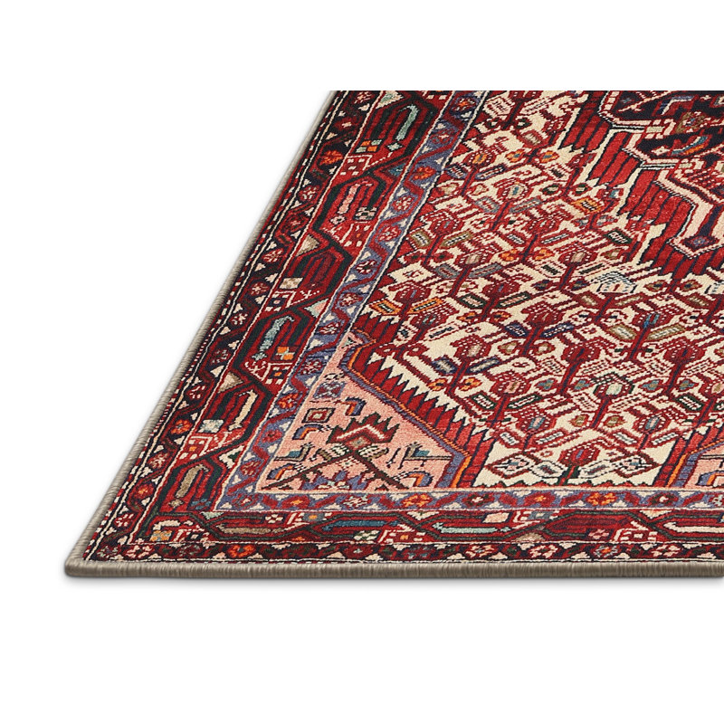 Tapis oriental rouge / beige, Rectangle 5 pi x 7 pi