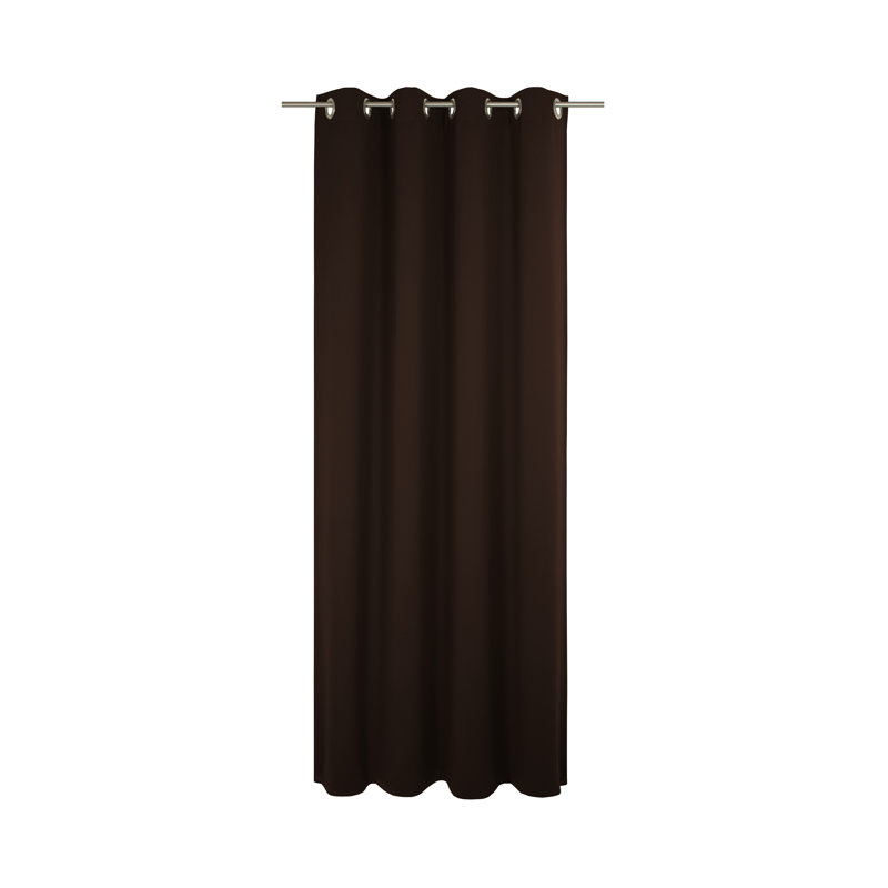 Newbury 67% Polyester And 33% Cotton Room Darkening Single Curtain Panel, 130cm Width x 385cm Drop, Brown