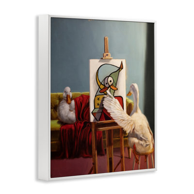 Duckcasso, peintre rigolo, giclée encadrée, design par Lucia Heffernan