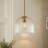 10" W Ribbed Glass and Metal Single Pendant Light-1862851961