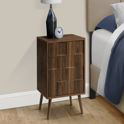 Table d'appoint, bout, table d'appoint, petit, rangement, lampe, stratifié noyer, moderne