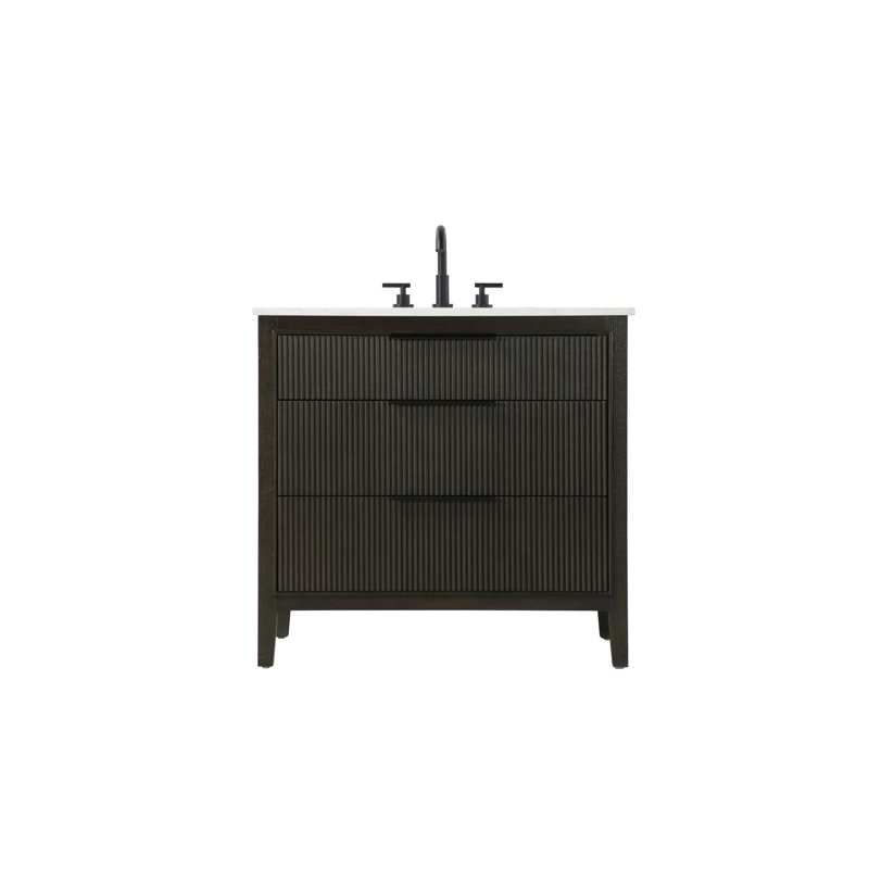 Meuble-lavabo simple 36 po en chêne chocolat, Chêne chocolat, 36"