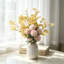 Ensemble de 2 fleurs artificielles avec feuilles d'eucalyptus - arrangement floral pour jardin-35775248