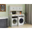 Armoire de rangement au-dessus de la laveuse avec tablette réglable et faux tiroir pour l'organisation de la salle de lavage