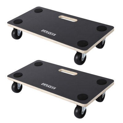Heavy Duty Furniture Dolly 2-Pack - 1100 lbs Load Capacity - Non-Slip Pad & Swivel Casters - Sturdy Composite Wood Platform - Smooth Moving for Home, Office, Workshop - With Anti-Slip Pad Version