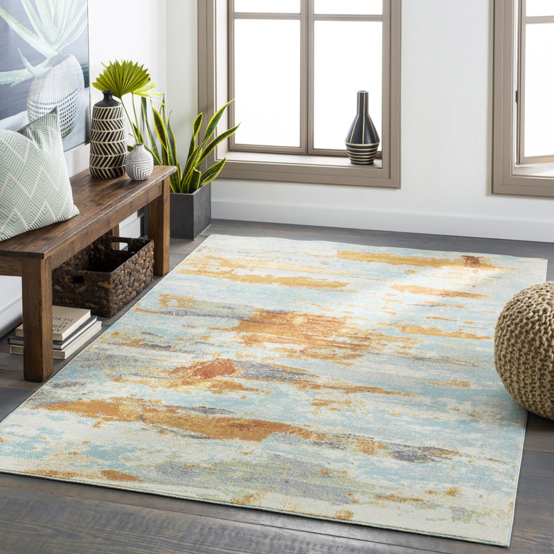 Tapis safran / rouille Stromsburg, Rectangle 7 pi 10 po x 10 pi
