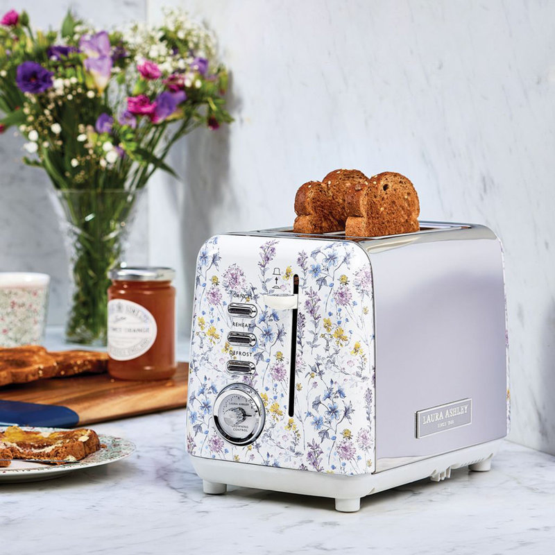 Laura Ashley Powered By Vq 2 Slice Toaster - Wild Meadow, Blue/White