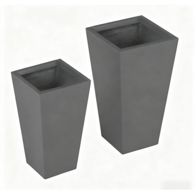Durable & Stackable Plant Pot,2-Pack Outdoor Planter Set,Flower Pots with Drainage Holes,for Porch,Entryway,Patio,Yard,Garden