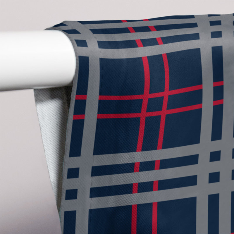 Room Darkening Curtain Single Panel, Navy/Red/Gray