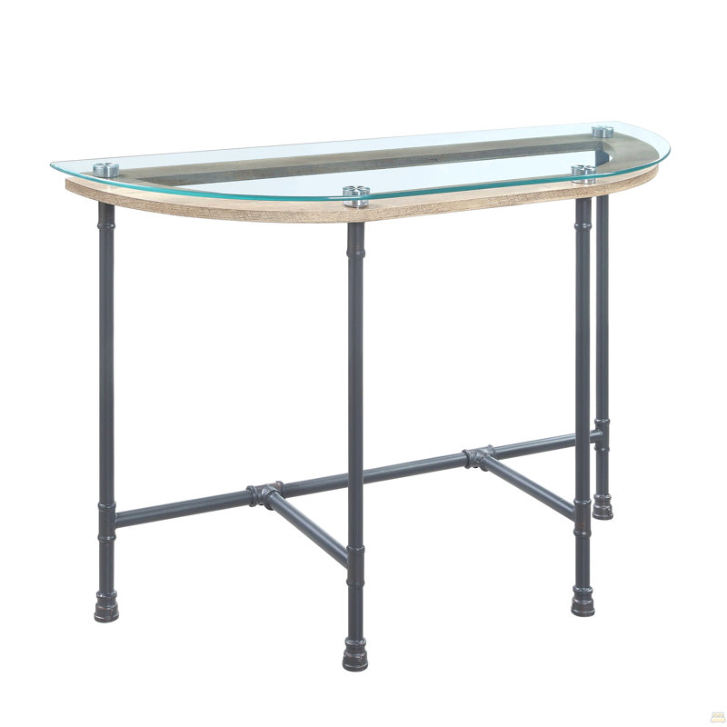 Table de canapé en verre transparent Brantley