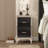 Elegant High Gloss Nightstand With Metal Handle-138913787