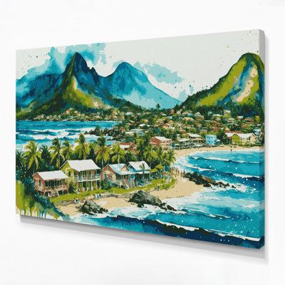 Cities Jamaica Green Canvas Wall Art