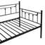 Lit de jour noir avec lit gigogne - Nécessaire de chambre à coucher moderne, fabrication en métal durable, choix d'économie d'espace, aire de repos silencieuse et stable, procédure d'assemblage facile, tous les types de matelas assortis, 250/350