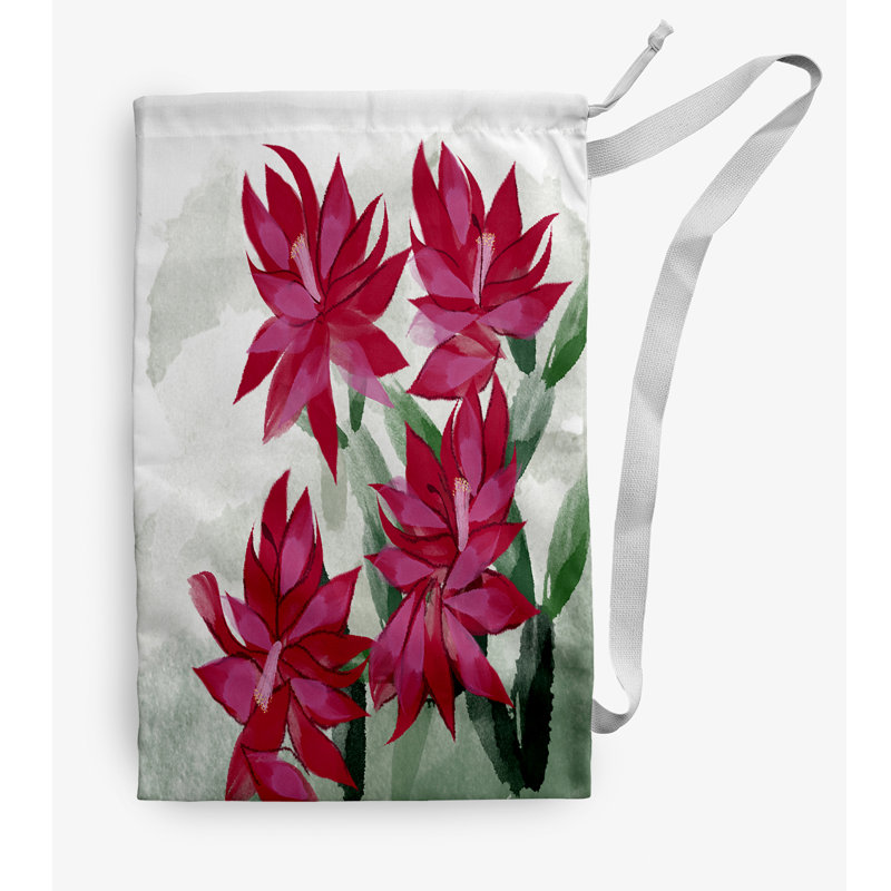 Sac à linge Christmas Cactus, Petit (H 29 po x l 18 po), Rouge