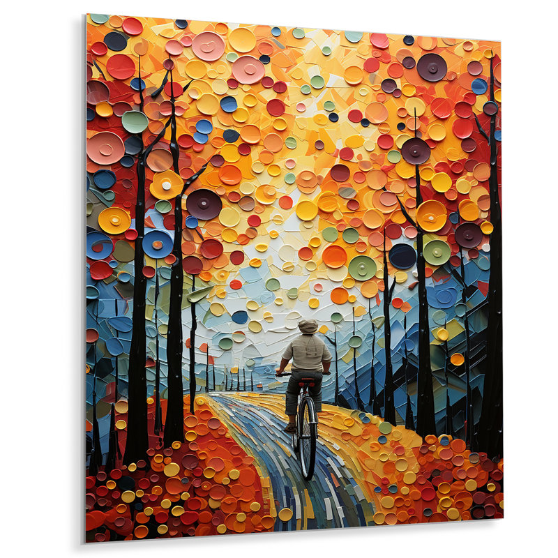 Vélo pointillisme vélo - décoration murale vélo en métal, H 20 po x l 12 po x P 1 po