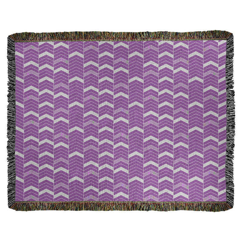Couverture en coton tissé Rhonda, l 37 po x L 52 po, Violet