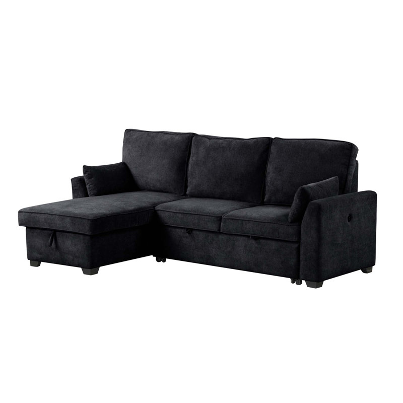 Tissu avec canapé à accoudoirs carrés, Noir