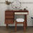 39" Makeup Vanity Desk With Stool, Bohemian Dressing Table Set With Rattan Drawer & Charging Plug, USB Port, Dressing Table-604048307