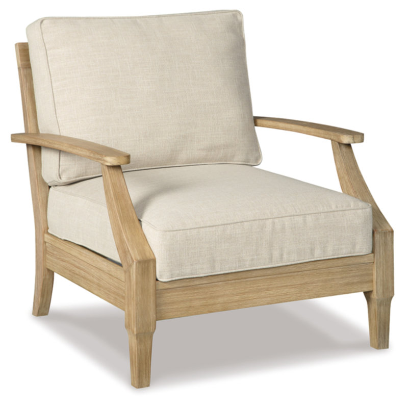 Arikka 115.5'' Wide Straight Eucalyptus Patio Sectional Set with Cushions