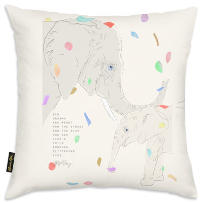 Coussin décoratif éléphants Alvardo