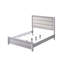 Lit double à panneau double avec finition en bois de grève gris, design contemporain, tête de lit Channel et structure en bois pour une tête de lit de style chambre à coucher, utilisation-2051923709