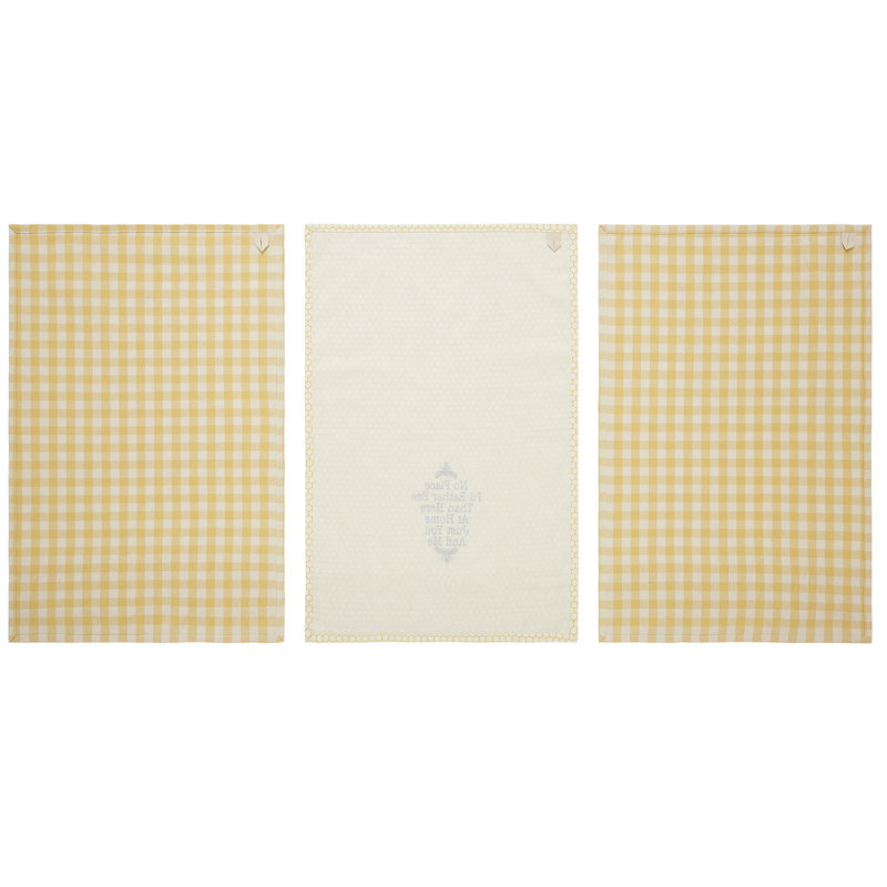 Buzzy Bees Plaid Tea Towel Kitchen Towel