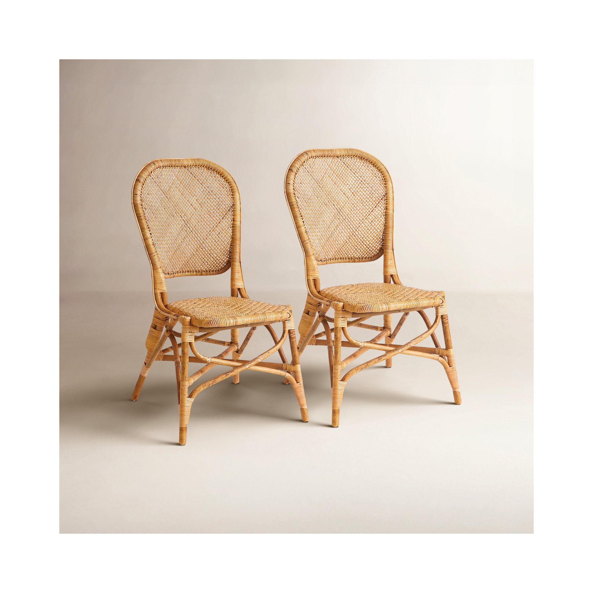Lamont Natural Rattan Open-Weave Coastal Dining Chair