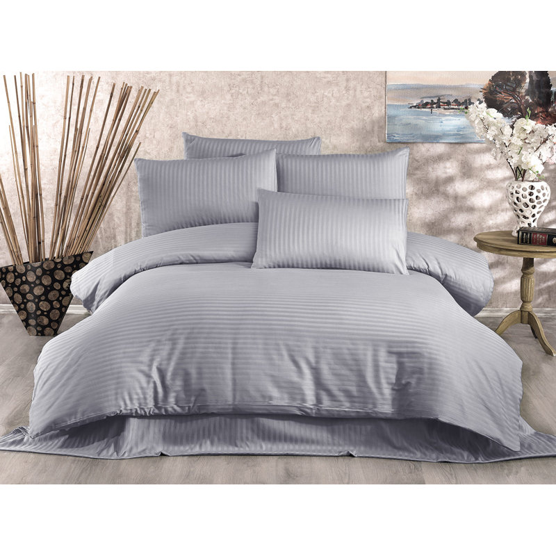 Handsome Duvet Cover with Pillowcases, 200 x 200 cm, Grey
