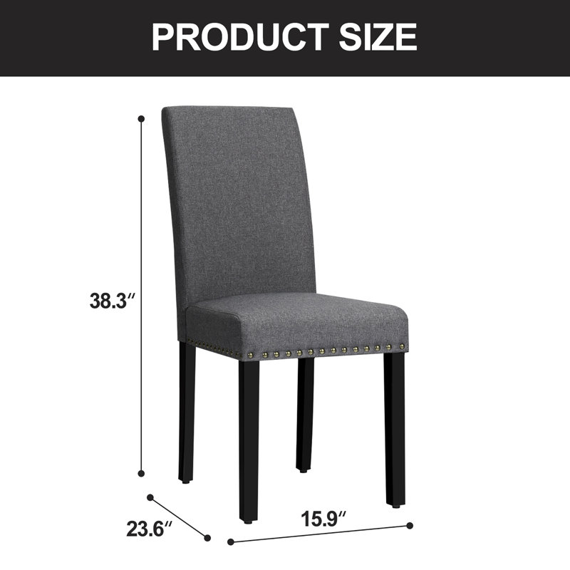 Breedsville 21'' H Linen Upholstered Side Chair, Gray