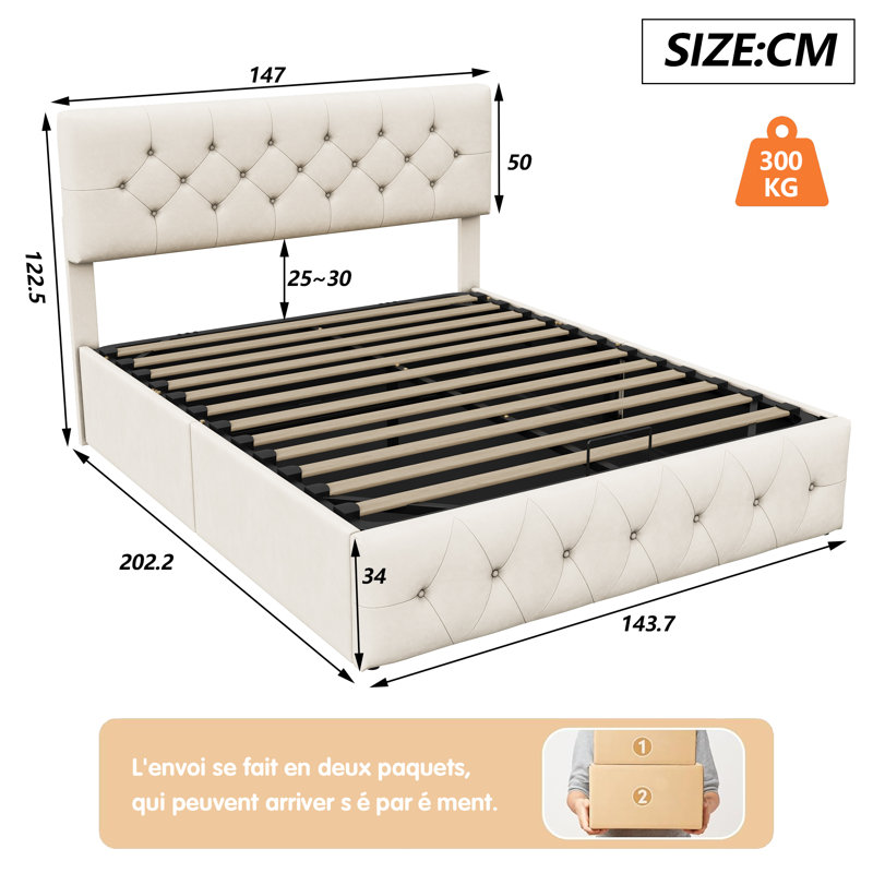 Bed, European Double (140 x 200 cm)