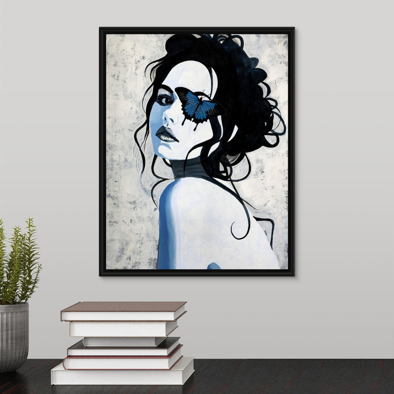 « car pirate », peinture sur toile, Cadre flottant noir, H 15,7 po x l 12,7 po x P 1,75 po