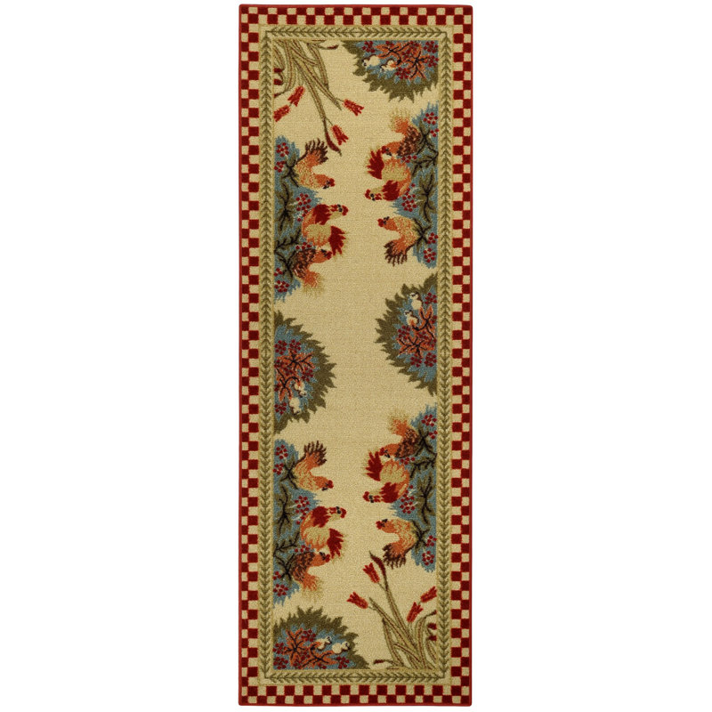 Tapis de cuisine coq checker Rishel, Tapis de couloir 1 pi 8 po x 4 pi 11 po