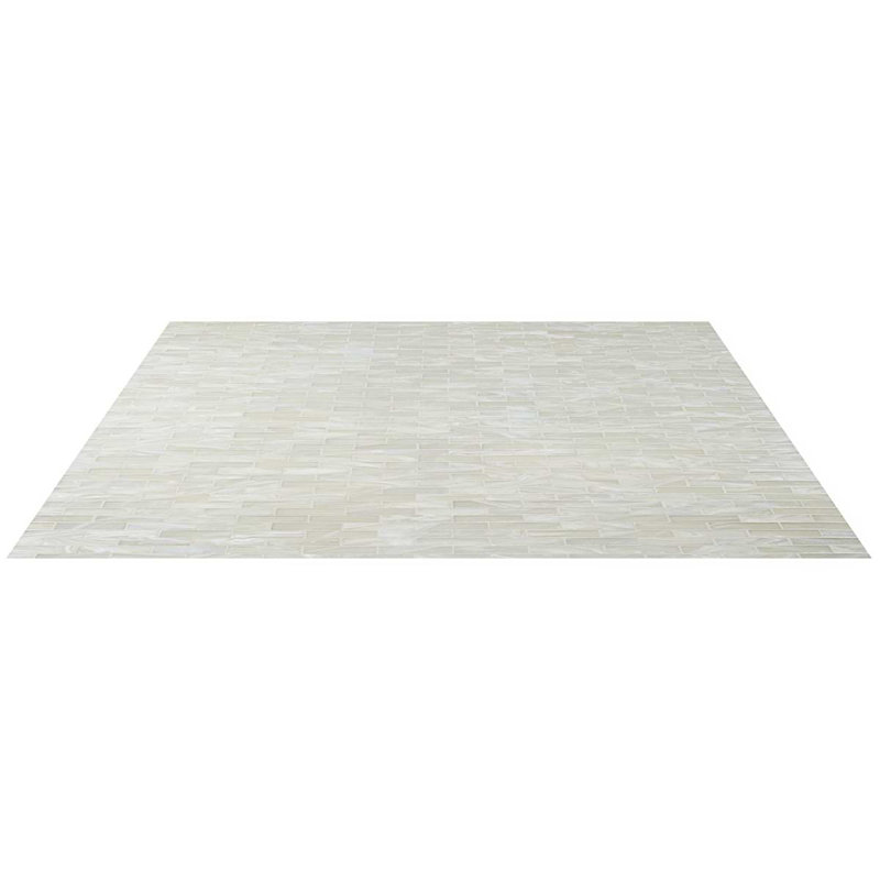 Artwater Iridescent Polished Glass Mosaic Tile, Pearl White