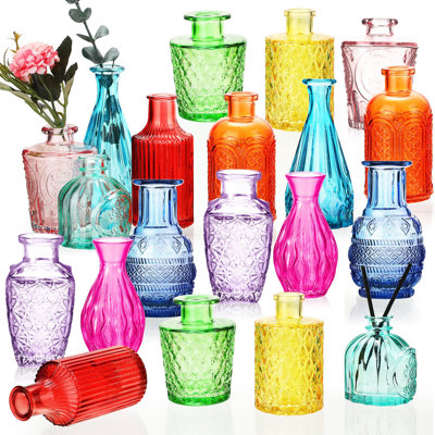 Ensemble de 20 vases à fleurs en verre pour petits centres de table en verre rustique pour table de mariage Décoration de Noël