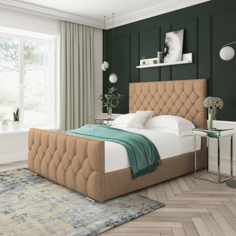 Upholstered Bed, Small Single (2'6), Mink