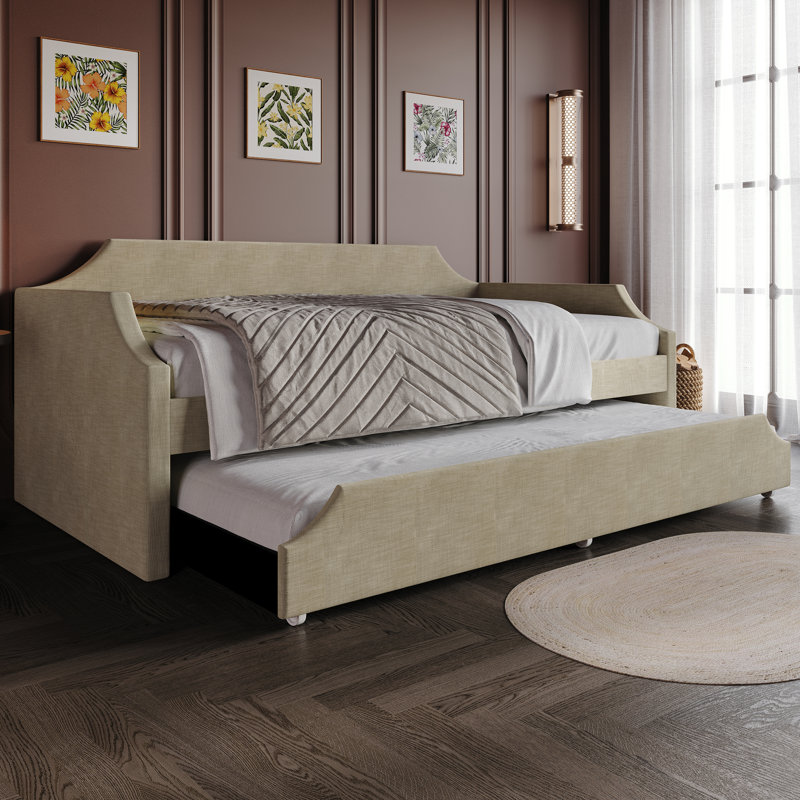 Pauleth Upholstered Daybed, Light Cream