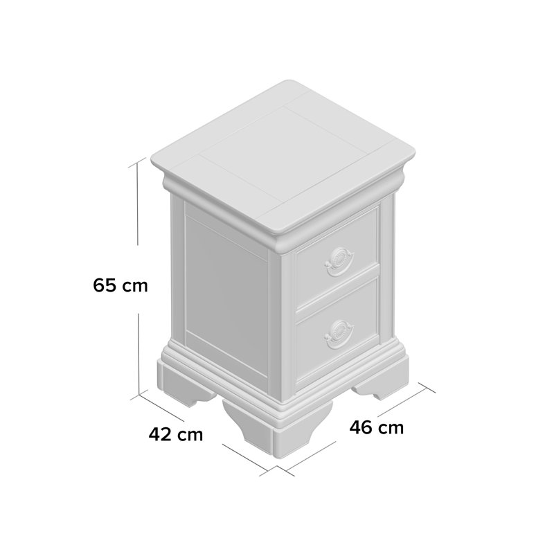 Aaden 47.3cm W Solid Wood Bedside Table