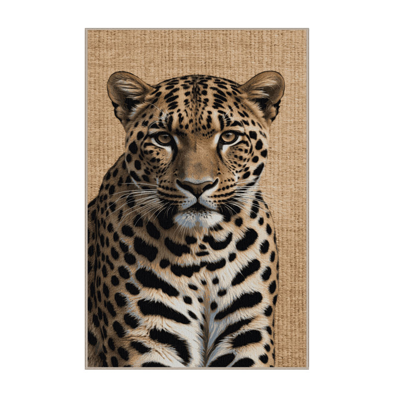 Washable Amur Leopard Big Cats Area Rug, Rectangle 2' x 3'