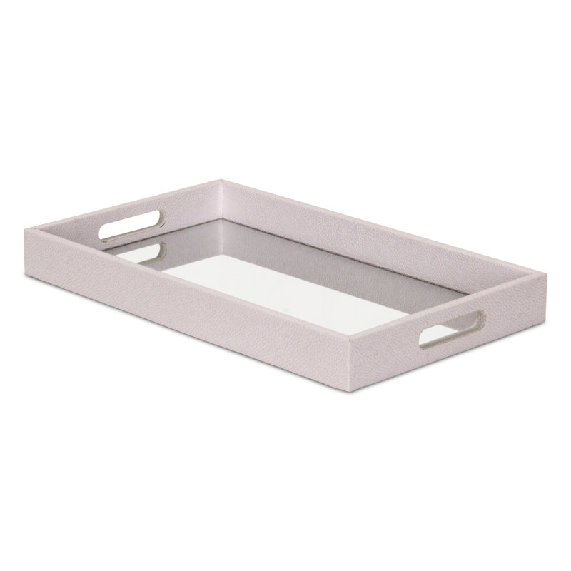 Plateau chagrin et miroir 16 po Flippin, Blanc