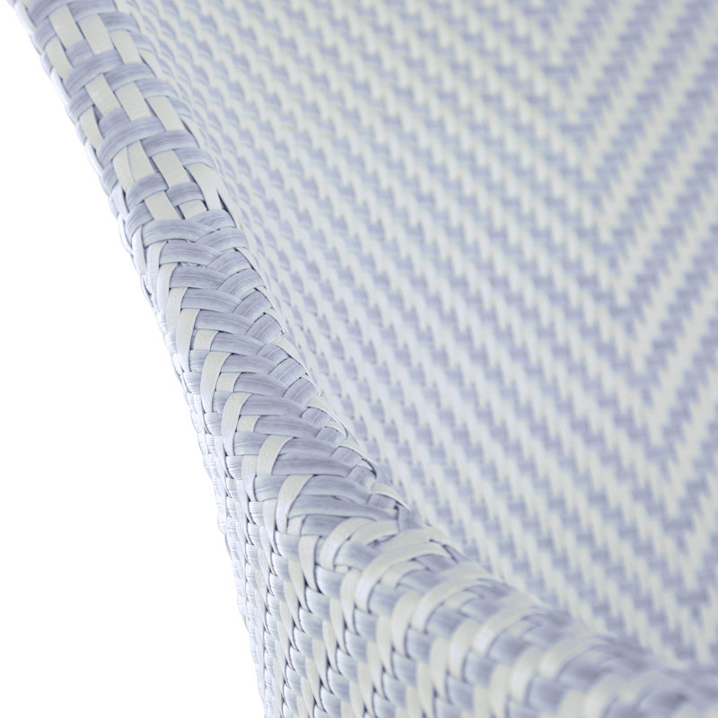 Fauteuil Bari - blanc et chambray, Blanc / chambray