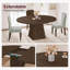 Table de salle à manger ronde extensible de 120 à 160 cm pour 4 à 8 personnes, rallonge dissimulée transformable en ovale, plateau épais-1131038456