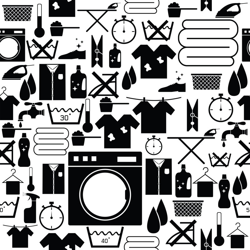 Deshana " Laundry Seamless Pattern ", 36" H x 36" W