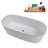 67" Streamline Soaking Matte White Stone Resin Freestanding Tub And Tray With Internal Drain In Polished Chrome
