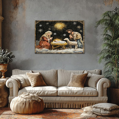 Grande scène de la Nativité, art mural, peinture de naissance de Joseph Joseph
