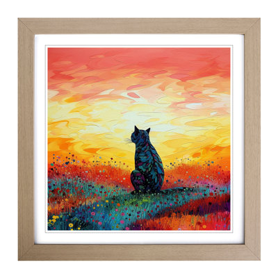 Cat Color Field Painting - Framed Print