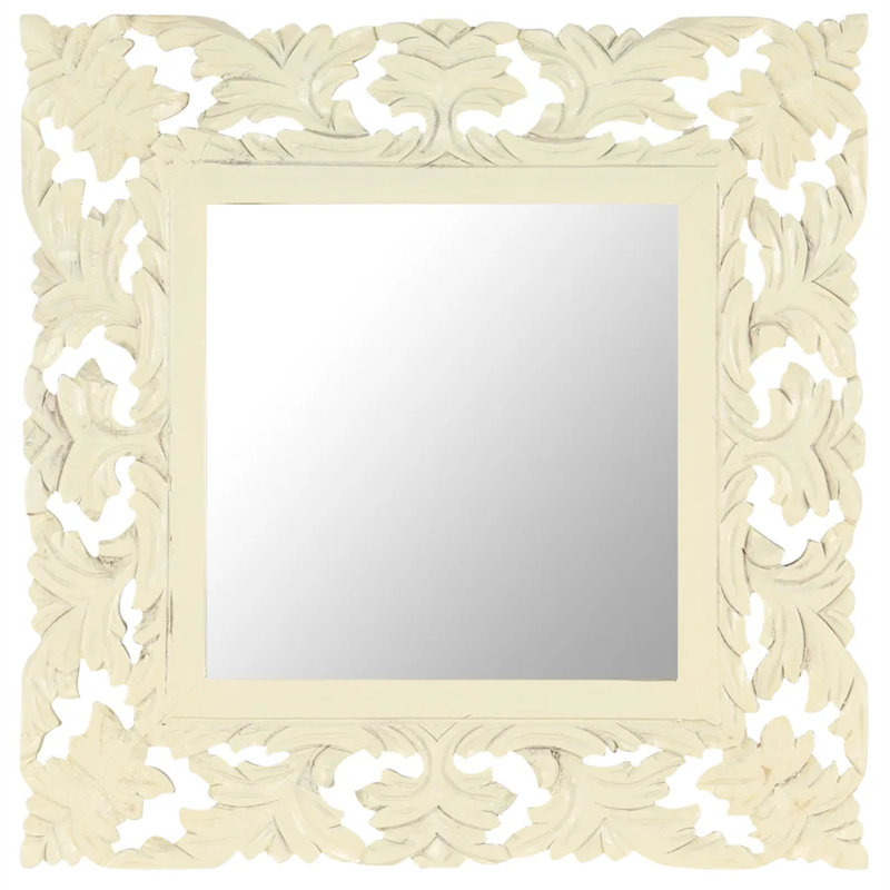 Nardone Flat Wall Mirror, White, 50cm H x 50cm W
