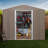 8ft x 10ft Outdoor Metal Storage Shed with Metal Foundation & Sliding Doors – Weatherproof, Includes Padlock & Tools-113550000