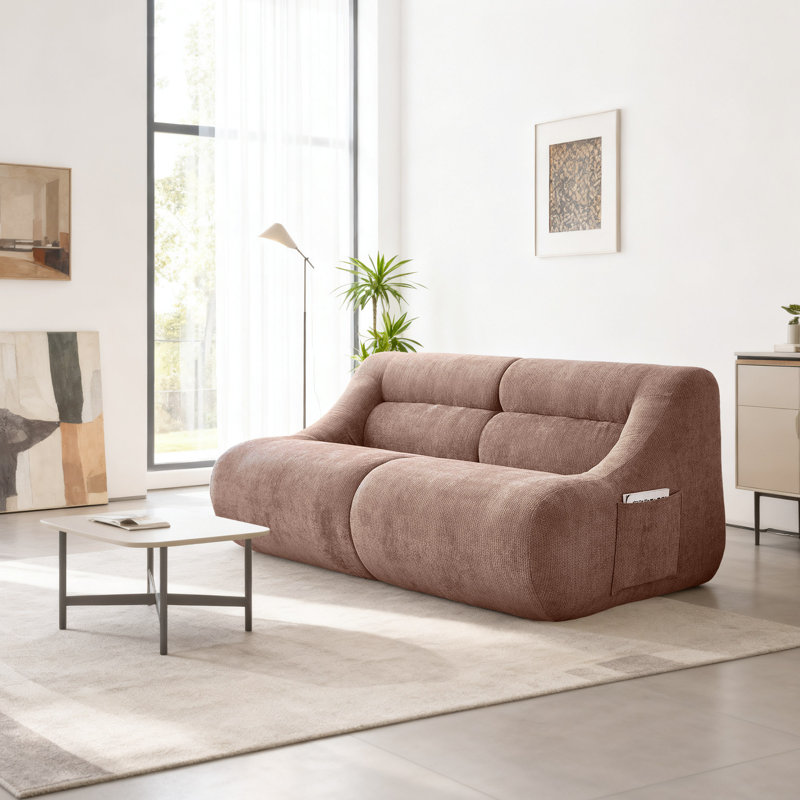 Canapé en chenille 63 po, Brun