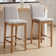 Alayha Upholstered 26'' Counter Stool with Solid Wood Frame